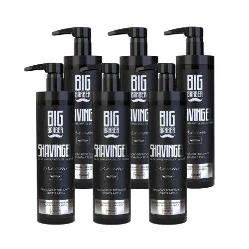 Big Barber - Shaving Gel De Barbear Big Barber 750ml Cream Caixa Com 6 Unidades