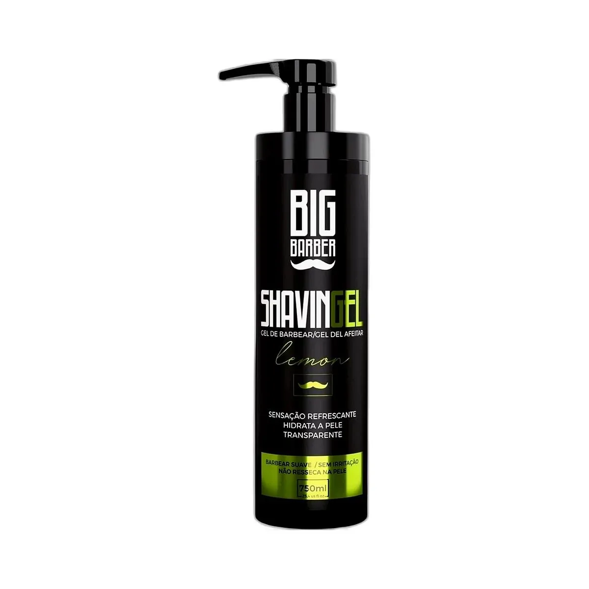 Big Barber - Shaving Gel De Barbear Big Barber 750ml Lemon Caixa Com 6 Unidades
