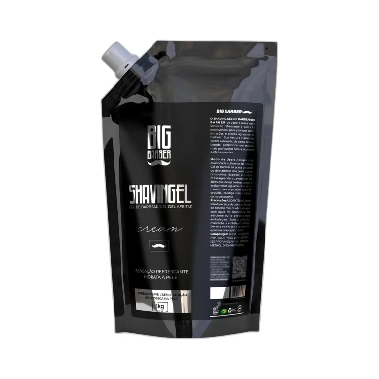 Big Barber - Shaving Gel De Barbear Big Barber Refil 1Kg Cream Caixa Com 6 Unidades