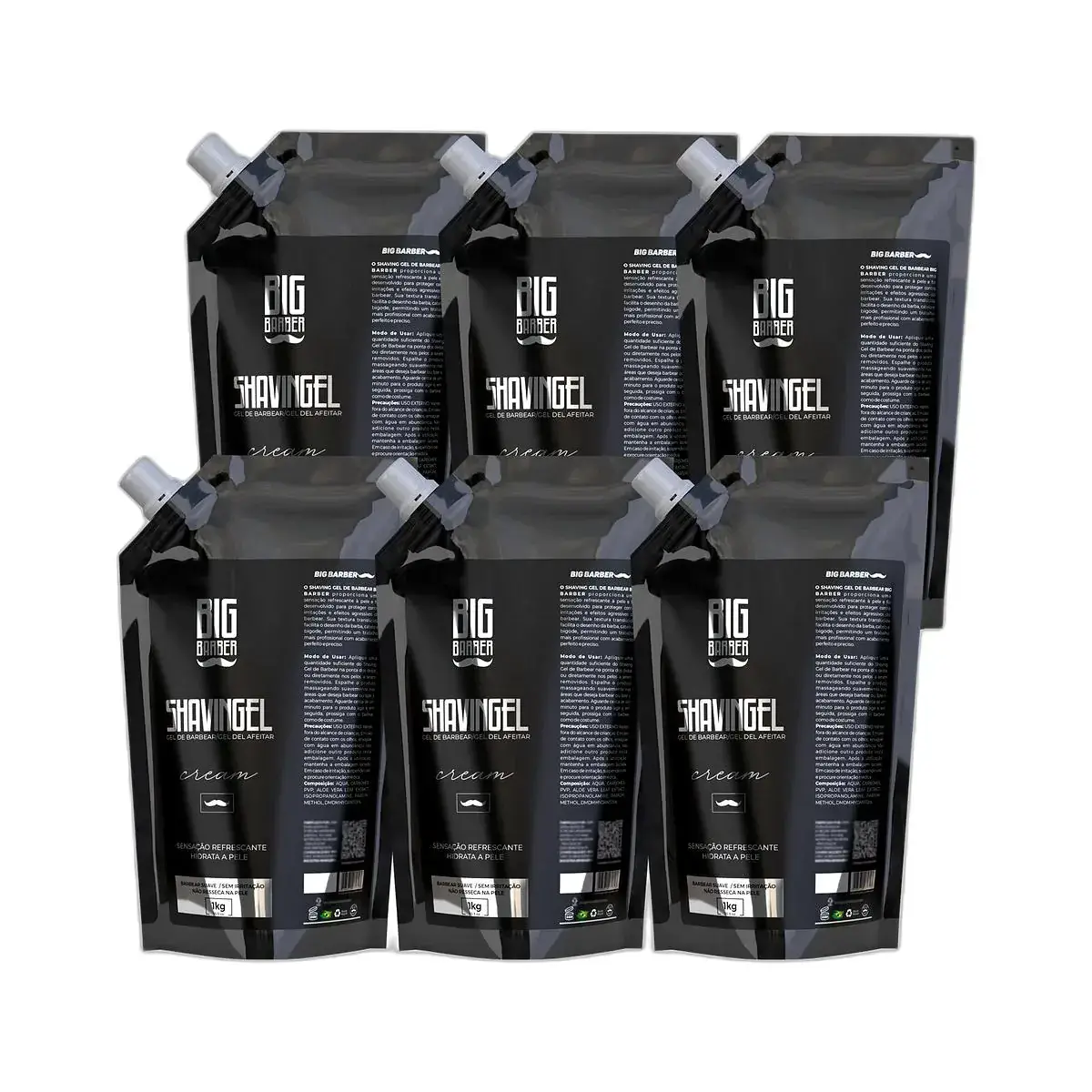 Big Barber – Shaving Gel De Barbear Big Barber Refil 1Kg Cream Caixa Com 6 Unidades Big Barber - Shaving Gel De Barbear Big Barber Refil 1Kg Cream Caixa Com 6 Unidades