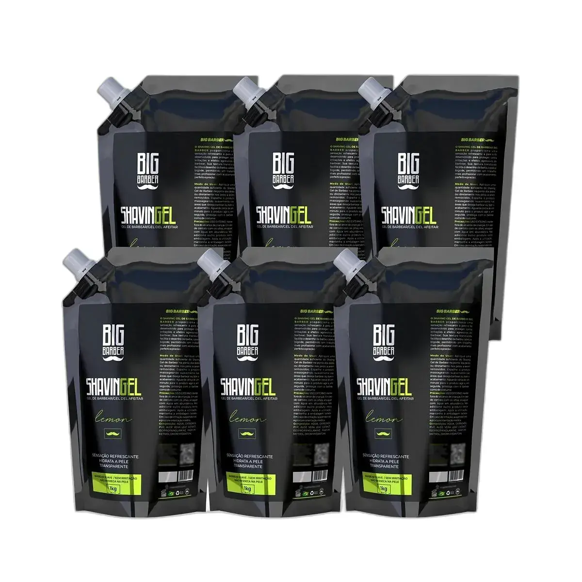 Big Barber – Shaving Gel De Barbear Big Barber Refil 1Kg Lemon Caixa Com 6 Unidades Big Barber - Shaving Gel De Barbear Big Barber Refil 1Kg Lemon Caixa Com 6 Unidades
