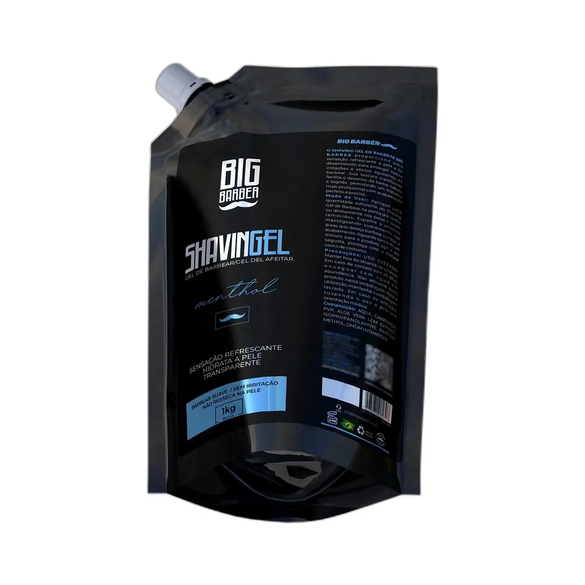 Big Barber – Shaving Gel De Barbear Big Barber Refil 1Kg Menthol Caixa Com 6 Unidades Big Barber - Shaving Gel De Barbear Big Barber Refil 1Kg Menthol Caixa Com 6 Unidades