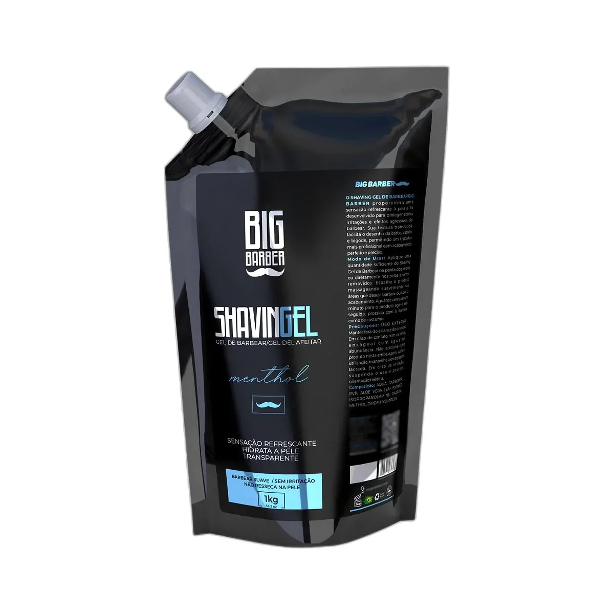 Big Barber – Shaving Gel De Barbear Big Barber Refil 1Kg Menthol Caixa Com 6 Unidades Big Barber - Shaving Gel De Barbear Big Barber Refil 1Kg Menthol Caixa Com 6 Unidades