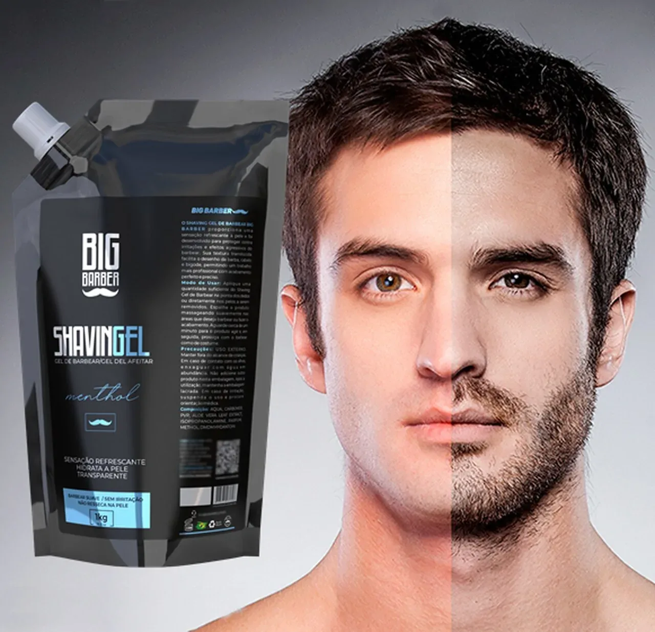 Big Barber – Shaving Gel De Barbear Big Barber Refil 1Kg Menthol Caixa Com 6 Unidades Big Barber - Shaving Gel De Barbear Big Barber Refil 1Kg Menthol Caixa Com 6 Unidades