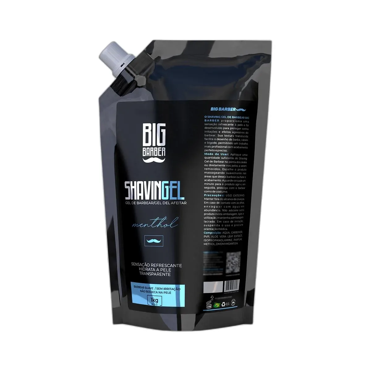 Big Barber – Shaving Gel De Barbear Big Barber Refil 1Kg Menthol Caixa Com 6 Unidades Big Barber - Shaving Gel De Barbear Big Barber Refil 1Kg Menthol Caixa Com 6 Unidades