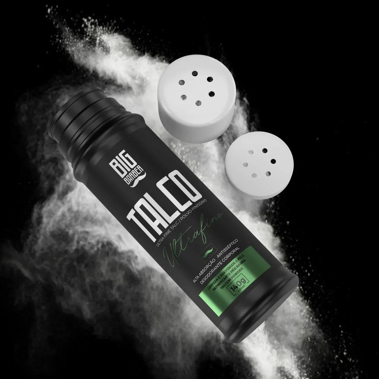 Big Barber – Talco Pó Ultrafino Big Barber 140g Profissional Caixa Com 12 Unidades Big Barber - Talco Pó Ultrafino Big Barber 140g Profissional Caixa Com 12 Unidades