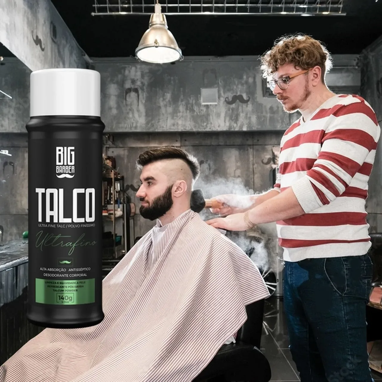 Big Barber – Talco Pó Ultrafino Big Barber 140g Profissional Caixa Com 12 Unidades Big Barber - Talco Pó Ultrafino Big Barber 140g Profissional Caixa Com 12 Unidades