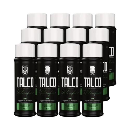 Big Barber - Talco Pó Ultrafino Big Barber 140g Profissional Caixa Com 12 Unidades