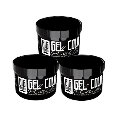 Big Barber - Gel Cola Black Big Barber 300g Caixa Com 3 Unidades