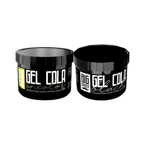 Big Barber - Gel Cola Incolor e Black Big Barber 300g Fixação Extra Forte