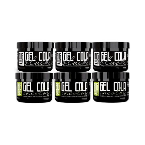 Big Barber - Gel Cola Incolor e Black Big Barber 300g Caixa Com 6 Unidades