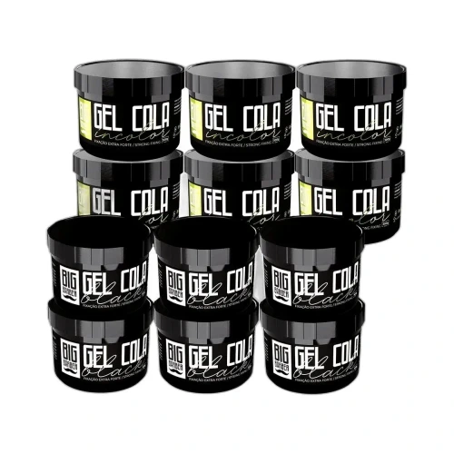 Big Barber - Gel Cola Incolor e Black Big Barber 300g Caixa Com 12 Unidades