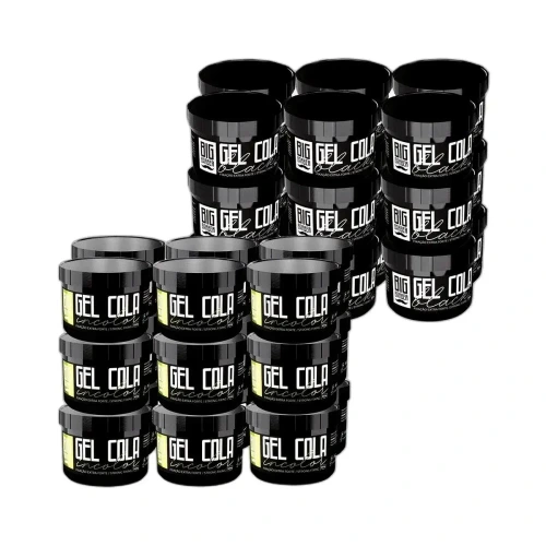 Big Barber - Gel Cola Incolor e Black Big Barber 300g Caixa Com 18 Unidades