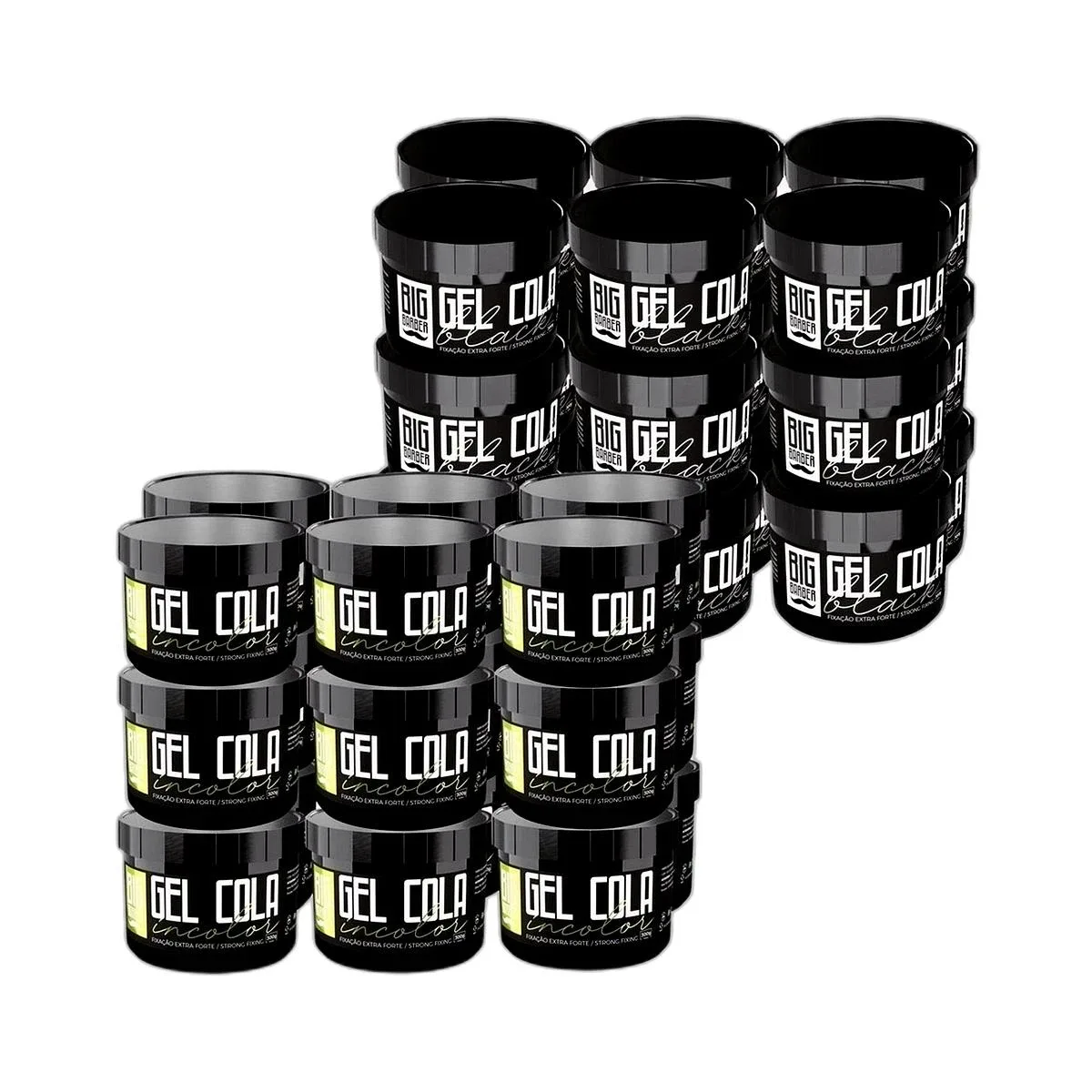 Big Barber - Gel Cola Incolor e Black Big Barber 300g Caixa Com 18 Unidades