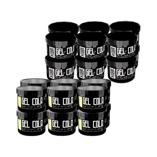 Big Barber - Gel Cola Incolor e Black Big Barber 300g Caixa Com 24 Unidades