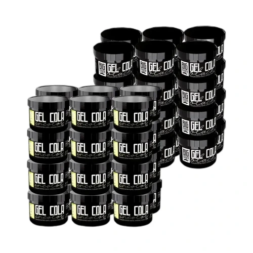 Big Barber - Gel Cola Incolor e Black Big Barber 300g Caixa Com 48 Unidades