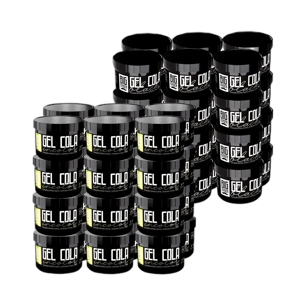 Big Barber - Gel Cola Incolor e Black Big Barber 300g Caixa Com 48 Unidades