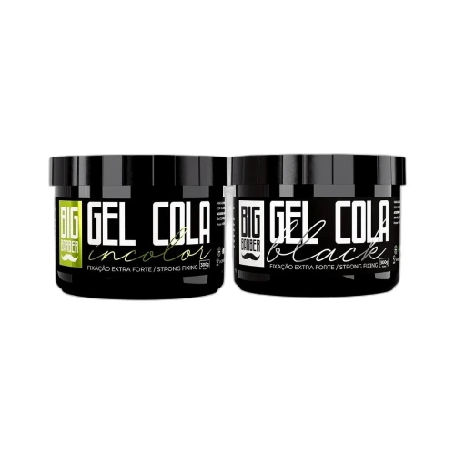 Big Barber - Gel Cola Incolor e Black Big Barber 300g Fixação Extra Forte
